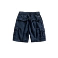 thumbnail image 2 of Yunliwuli Men Cargo Shorts, Elastic Waist Button Zipper Closure Letters Print Summer Shorts Streetwear with Pockets, 2 of 8