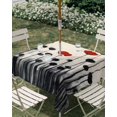 thumbnail image 3 of Square Outdoor Tablecloth with Umbrella Hole Spring Floral Outside Table Cloth Waterproof Patio Table Cover Botanical Oil Painting Red Black Flowers Zipper Tablecloths for Picnic Camping 60x60 Inch, 3 of 8