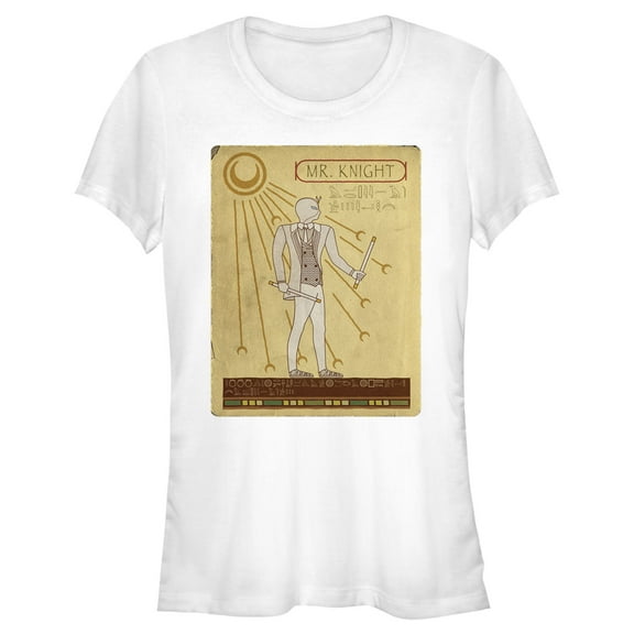 Junior's Marvel: Moon Knight Ancient Egyptian Mr. Knight Portrait  Graphic Tee White X Large