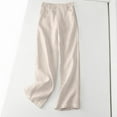 thumbnail image 2 of ShomPort Womens Fall Cotton Linen Wide Leg Trousers High Waist Solid Color Casual Loose Pants, 2 of 3