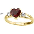 thumbnail image 3 of 14k Yellow Gold Heart Shape Garnet & White Topaz Split Shank Three Stone Ring - Size 4-1/4, 3 of 3