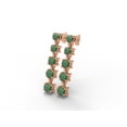 thumbnail image 2 of 1.34 Ctw Round Emerald 925 Sterling Silver Rose Vermeil Five Stone Dangle Women Wedding Earrings, 2 of 4