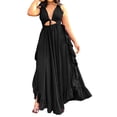 thumbnail image 2 of Fankiway Mode Femmes Robe Débardeur Sans Manches Col en V Été Confortable Couleur Décontractée Robes d'Été pour Femmes Liquidation Robes pour Femmes Grande Taille Liquidation, 2 of 5