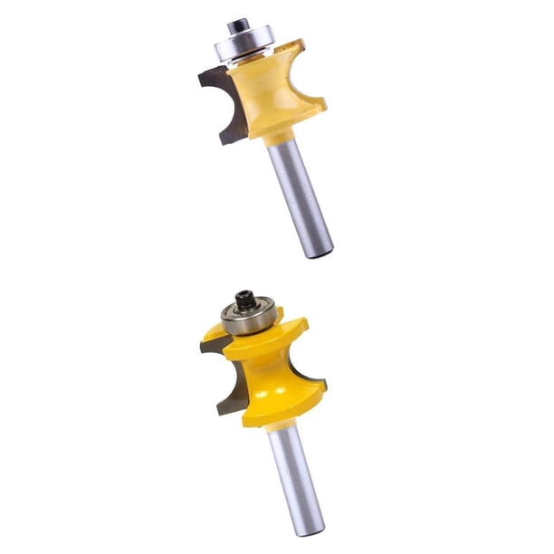 2 Uds Brocas de Enrutador de Cojinete Semiredondas Vástago de 8mm, Juego de Brocas de Enrutador Bullnose con Brocas de Fresa con Punta de Carburo C3 Sunnimix Broca para rebordear rebordes
