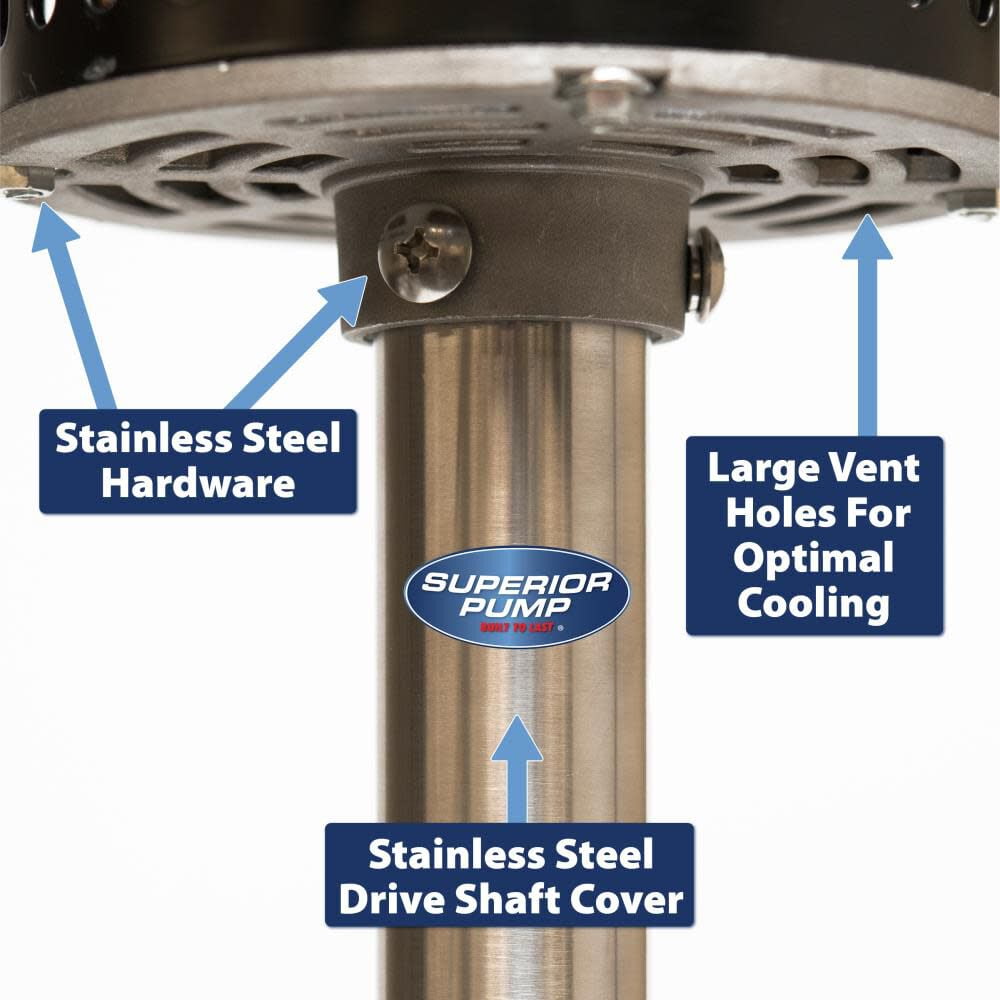 Superior Pump 92551 HP Cast Iron Pedestal Utility Water Pump, Black