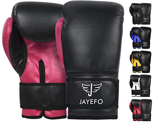 Jayefo Leather boxing gloves Gel MMA Muay thai Kick Boxing sparring gloves blue 
