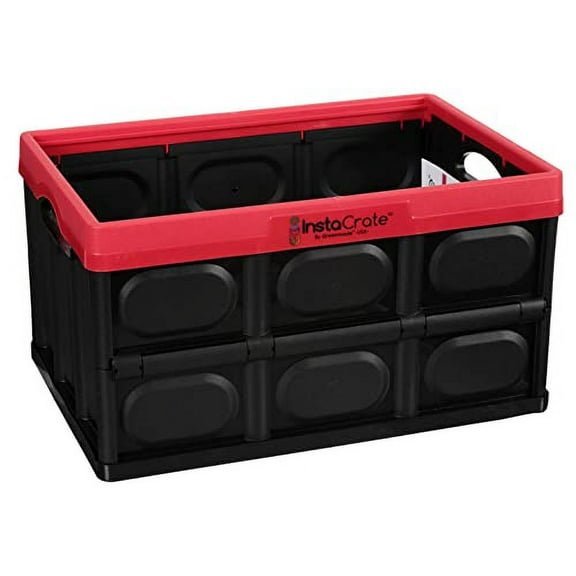 GreenMade InstaCrate Collapsible Storage Container, 12 gal, Red/Black