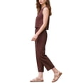 thumbnail image 4 of INSPIRE CHIC Gingham Pants Set for Women's 2 Piece Outfits Sleeveless Crop Top and Lounge Wide Leg Pants L Rust, 4 of 6