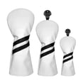 thumbnail image 4 of jinwen 3 Pcs Housse de Golf en Cuir PU Couvre-Chef de Club de Golf avec Blanc Interchangeable, 4 of 9