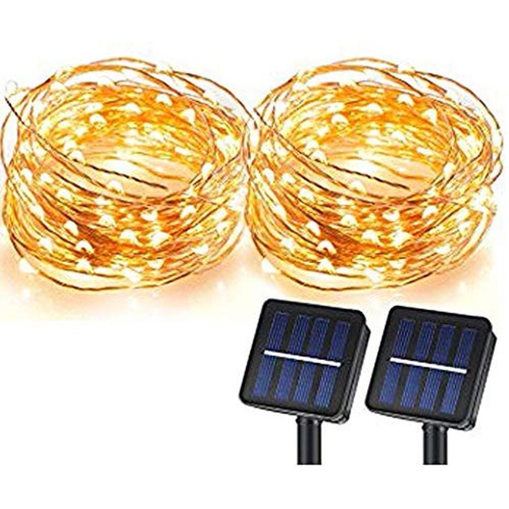 Solar String Lights, 100 LEDs Starry String Lights, Copper Wire Solar