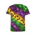 thumbnail image 4 of Gamivast Women Carnival Tops Relaxed Fitted Short Sleeve Sequin Mardi Gras Blouse Holiday Crewneck Tunic Party Tshirt Happy Mardi Gras Day T-Shirts, 4 of 6