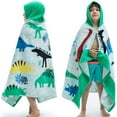 thumbnail image 1 of Toalla de baño de playa con capucha para niños pequeños, niños y niñas de 3 a 12 años, tamaño 24 x 47 pulgadas, algodón súper suave y absorbente para baño, piscina, playa, bata de baño, tema Corsair Ormromra WMZL-1024-2, 1 of 5
