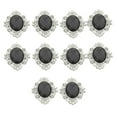 thumbnail image 1 of Rongfmy 10pcs Oval Flatback Crystal Rhinestone Flower Button DIY Wedding Jewelry 3# Black, 1 of 7