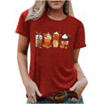 thumbnail image 2 of Fiudx Ofertas Flash Del Día Solo En Línea Camiseta Estampada a La Moda para Mujer, Blusa de Manga Corta, Tops Informales con Cuello Redondo, 2 of 5