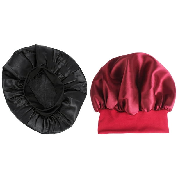 EeaseMX 2 gorros de dormir elásticos de ala ancha para el hogar, gorros para el pelo para mujeres con cáncer.