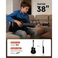 thumbnail image 4 of Moukey Beginner Guitar Kit, Acoustic 38 inch Complete Starter Bundle for Kids and Adults w/ Gig Bag, Strap, Extra Strings, Black, EAG-100, 4 of 7