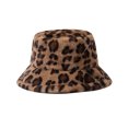 thumbnail image 2 of Women Winter Plush Bucket Hat Warm Solid Color Faux Fur Fisherman Cap, 2 of 8