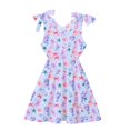 thumbnail image 5 of WOYY Girls Ocean Graphic Tank Dress Kids Casual Bow-Tie Straps A Line Midi Dress, 5 of 5