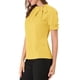 thumbnail image 4 of INSPIRAR CHIC Blusas de Verano para Mujeres de Color Sólido con Lazo en el Cuello y Mangas Cortas para Usar en el Trabajo Amarillo 3XL, 4 of 7