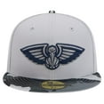 thumbnail image 2 of Men's New Era Gray New Orleans Pelicans Active Color Camo Visor 59FIFTY Fitted Hat, 2 of 5