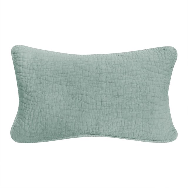 Gouchee Home Carson Coussin Rectangulaire Vert Atténué avec une Coque 100 % Coton Lavée à la Pierre Présentant un Motif Matelassé Ondulé Complexe et un Rembourrage en polyester, Conçu comme Coussin de Chaise pour la Salle à Manger et les Réceptions, Convient Aussi aux Sièges Décoratifs de Chambre.