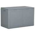 thumbnail image 1 of vidaXL Garden Storage Box 180L Grey PP Wood Look, 1 of 5