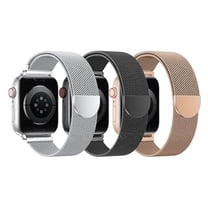 Magnetic Band Compatible with Apple Watch Bands 42mm  44mm 45mm,46mm，49mm(s10 46MM) Stainless Steel Mesh Loop Strap with Magnetic Clasp for iWatch SE/7/6/5/4/3/2/1",suitable for both men an