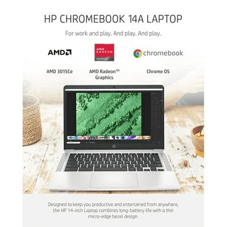 HP - 14" Micro-Edge  Chromebook - AMD 3015Ce - 4GB Memory - 32GB eMMC