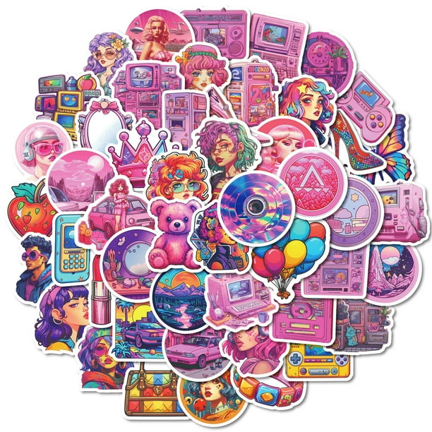 Paquete de pegatinas de estilo coreano, 50 unidades, de vinilo, de estética impermeable