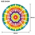 thumbnail image 6 of Tie Dye Rainbow Concentric Circles Pattern Round Tablecloth 60"x60",Wrinkle Wipeable Table Cloth for Kitchen Dining Room Picnic Patio Party, 6 of 6