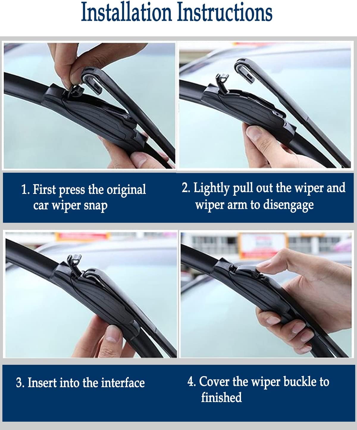 3Pcs Windshield Wipers for Mazda 3 2010 2011 2012 3013, All Seasons Original Equipment Automotive Replacement Windshield Wiper Blades- 24"/19"/14" (Pack of 3) J-HOOK
