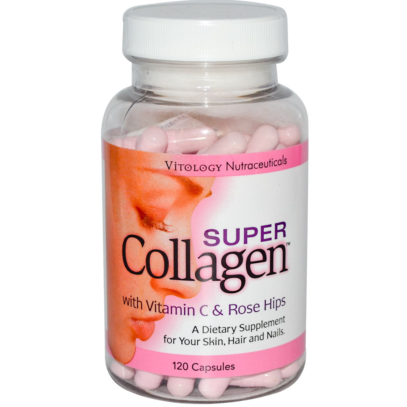 Vitology Super Collagen with Vitamin C & Rose Hips, 120 Ct