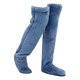 thumbnail image 3 of Calcetines hasta el muslo de forro polar térmico para piernas, accesorios de cosplay, cómodos para las piernas. azul, 3 of 9