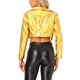 thumbnail image 3 of CHAQUETA METÁLICA HOLOGRÁFICA BRILLANTE DE MANGA LARGA CON SOLAPA PARA MUJERES INSPIRADA EN LA MODA S ORO, 3 of 5