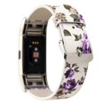 thumbnail image 3 of Leather Watchband With Flower Pattern For Fitbit Charge2, Black, 3 of 5