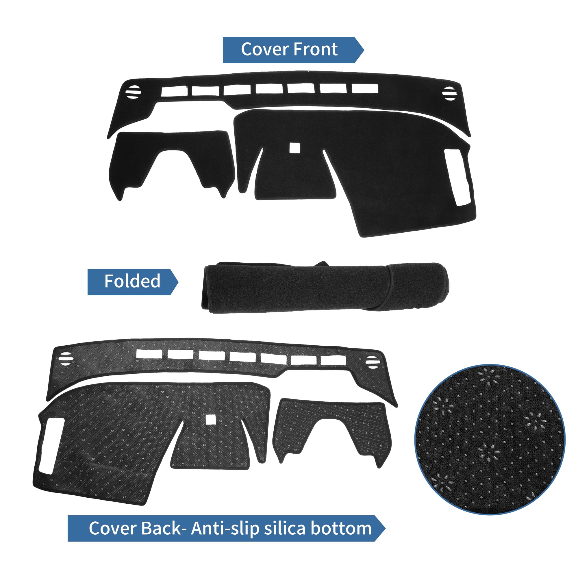 Unique Bargains Dash Cover for Toyota BZ4X 2023-2025 Accessories Dashboard Cover Mat Polyester Dashboard Mat Sunshade Non-Slip Dashboard Protector Anti-Glare& Beat the Heat