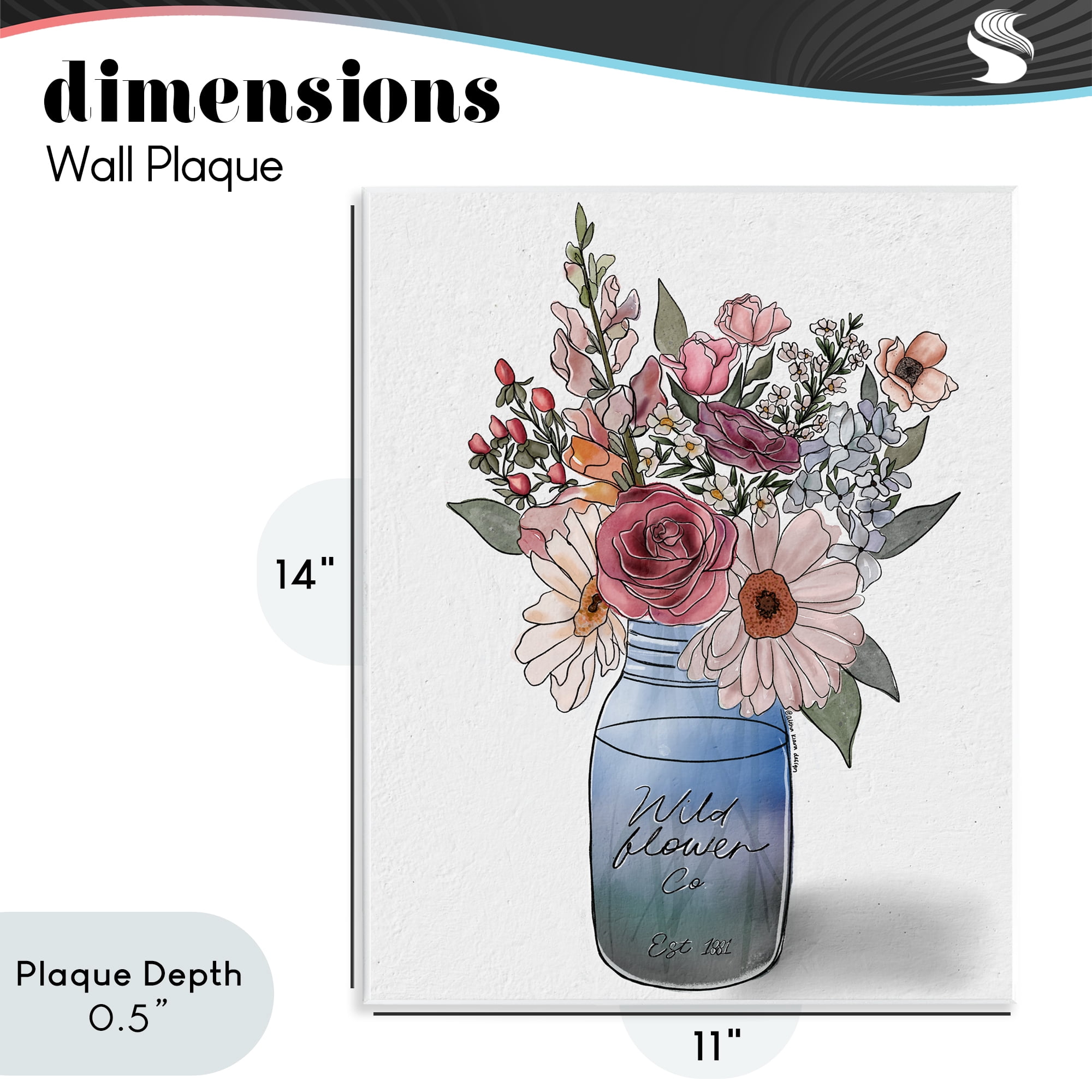 Stupell Industries Farmer's Market Florals Wall Plaque Art, design by Alisha Kiara Design