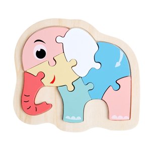 MeetYTOYS Animals Shaped Jigsaw Puzzles Wooden s Wooden Montessori Toys Early Development Learning Educational Preschool Toys Birthday Gift(Elephants)