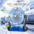 thumbnail image 5 of Portable Misting Fan, Outdoor Fans for Patios with Water Mist, 10000mAh Rechargeable Battery Personal Cooling Fan with Mister, 8-Inch, 250mL Water Tank & LED Lantern, for Home, Outside, Camping Blue, 5 of 7