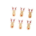 thumbnail image 2 of simhoa 6 Pieces Christmas Tree Pendant Wooden Tags with Clips for Fireplace Mantles Red Reindeer, 2 of 8