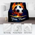 thumbnail image 5 of Personalized Soccer Blanket Gifts for Kids - Custom Soccer Gift for Boys 8-12, Sports Throw Blankets for Team Player Adults Men - Soft Plush Girls Throws for Couch, Sofa (Blue, 40x50 Inch), 5 of 6