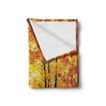 thumbnail image 2 of Country Soft Flannel Fleece Blanket, Pale Shaded Autumn in the Forest Pastoral Calm Simple Life Nature Paint Away Art, Cozy Plush for Indoor and Outdoor Use, 50" x 70", Orange Brown, by Ambesonne, 2 of 5