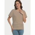 thumbnail image 2 of Women's Short Sleeve Boat Neck Dolman Top with Side Shirring, 2 of 6