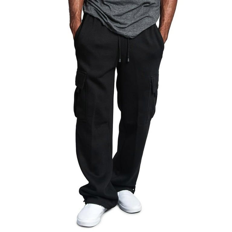 G-Style USA Men's Solid Fleece Heavyweight Cargo Pants