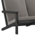 thumbnail image 6 of Flash Furniture Charlestown All-Weather Poly Resin Wood Adirondack Style Deep Seat Patio Loveseat with Cushions, Black/Charcoal, 6 of 9