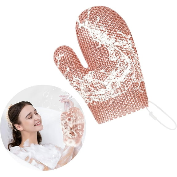 Honeycomb Exfoliating Bath Gloves - Microfiber for Enhanced Blood Circulation & Soft, Smooth Skin - Exfoliating Shower Mitt Sponges for All Skin Types (Pink - Glove)