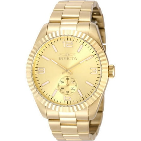 Invicta Specialty 49391 Mens 43mm Gold Dial Quartz Multifunction Watch