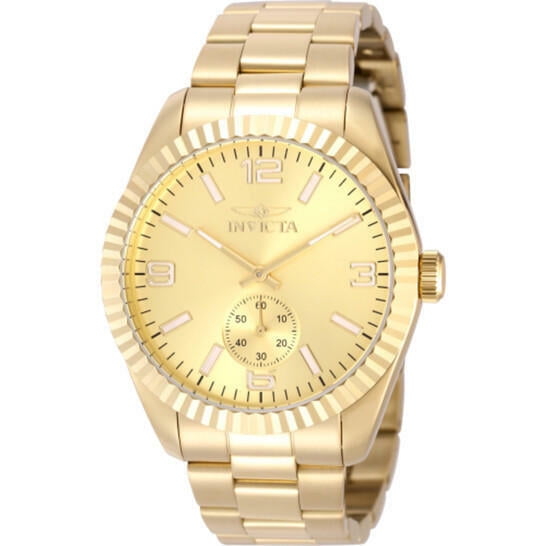 Invicta Specialty 49391 Mens 43mm Gold Dial Quartz Multifunction Watch