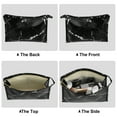 thumbnail image 7 of Unique Bargains Makeup Bag Marble Cosmetic Travel Bag Make Up Brush Organizer Bag Storage for Women Black 9"x3"x6", 7 of 7