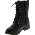 thumbnail image 2 of LINK BEYONCE-62K Children Girl's Comfort Lace Up Mid Calf Combat Boots, 2 of 4